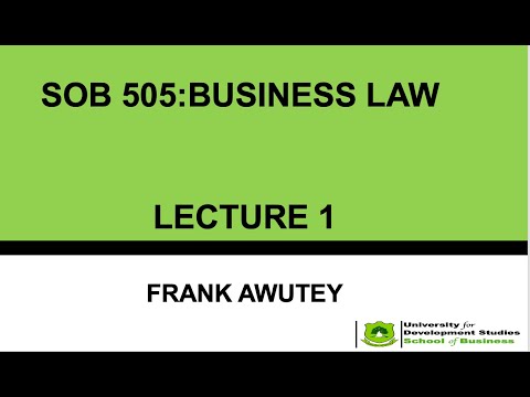 SOB 505 Business Law Lecture 1