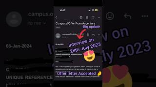 #latestupdate #accenture Offer letter 2024 #ase #viral #shorts #youtubeshorts #trending
