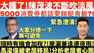 大鑊了!陳茂波不斷吹淡風|5000消費券都話要睇餸食飯?!|隨時有機會加稅?!屋漏兼逢連夜雨!|馬浚偉被老屈移民!分析老屈者心態|井仔點睇 #農曆新年 #年初七 #兔年