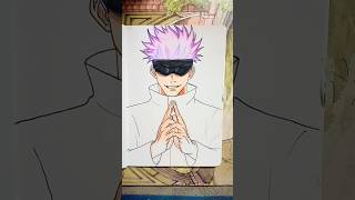 drawing GOjo❤️‍🔥😶‍🌫️#gojofanart #jujutsukaisen #anime #gojo #gojosatoru #gbtart #jjk #ytshots
