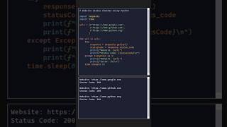 Website Status Checker Using Python Beautifulsoup #bspython #beautifulsoup #python #pycode #pyscript