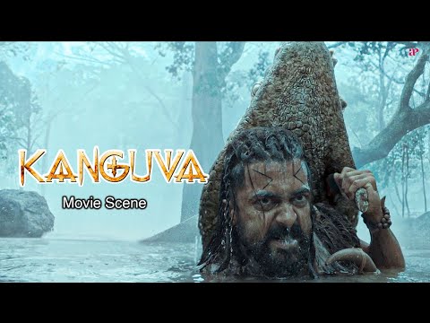 Kanguva Movie Scenes | Suriya courageously battles a fierce crocodile in deep waters ! | Suriya