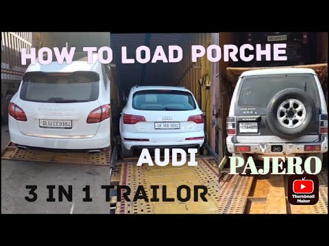 HOW TO LOADING CAR PORSHE AUDI & PAJERO VIDEO #transport #automobile #cartransport