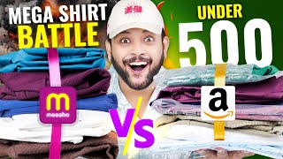 BEST BRANDED SHIRT UNDER 300-500 MEGA BATTLE 🔥 Meesho vs Amazon Shirt Haul 2025 | ONE CHANCE