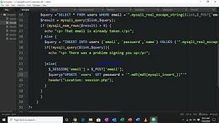MySQL video 15 : md5 implementation to the form