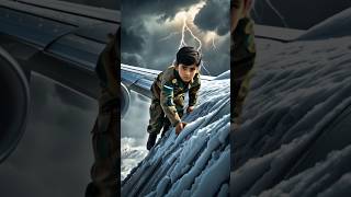 Pak Army Little Boy Saves Airplane ✈️ from Crash Landing 😭 #ai​ #army​ #shorts