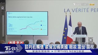 美歐貿易談判卡關! 美方暗示多數關稅不會取消 美股應聲跌｜TVBS新聞 @tvbsnews24live