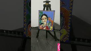 Print Madhubani Lady #fusionart  #shorts #ytshorts #madhubani  #madhubanipainting  #acrylicpainting