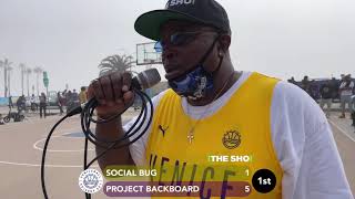 Social bug battles Project Backboard at Long Beach feat streatball legend Sik Wit It