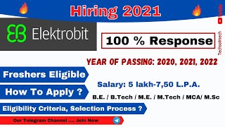 Elektrobit is Hiring | Automotive Company | JOB for BE/ B tech | Off campus drive 2020, 2021, 2022 |