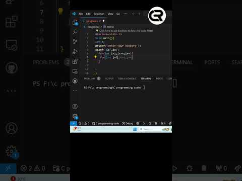 Print number in triangle shape in c programming #c #codercode #coding #coderroot #hacker #programmer