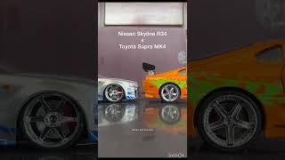 Nissan GTR R34 Toyota Supra mk4 #diecast #supra #nissangtr #skyliner34  #nissan