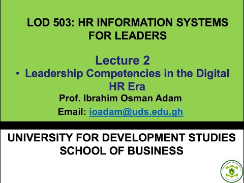 Lecture 2  Leadership Competencies in the Digital HR Era