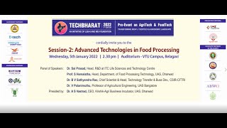 TechBharat 3rd Edition Pre-Event ,Session – 2  Advanced Technology in Food Processing