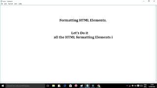 HTML (L2) formatting Elements