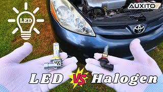 AUXITO LED Headlight Combo VS Halogen Bulbs