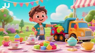 JJ and the Toy Truck Tea Party | Nursery Rhymes & Kids Songs