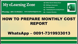 HOW TO PREPARE MONTHLY EXPENSE REPORT II PROJECT COST REPORT IN EXCEL FOR CONSTRUCTION COMPANY