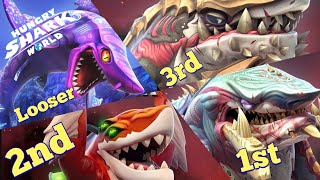Meltdown,Alpha Zombie,Ancient Megalodon,Dark Magic Shark vs Colossal Squid! - Hungry Shark World