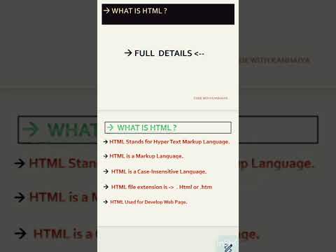 what is html full details || #viral #youtubeshorts  #shorts #html
