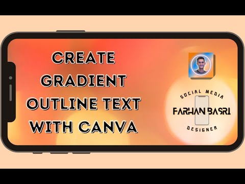 How To Create Gradient Outline Text Using Canva? #graphicdesign #canva