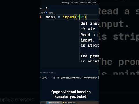 Salom bugun biza python 2 dars kanalda kursayiz buladi.