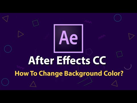 After Effects Tutorial -  How To Change Background Color?