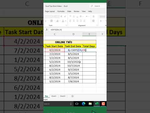 Days Formula in Excel | How to Count Days