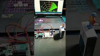 Radar system with Arduino Uno #shorts #youtube #arduino #radar #arduinoradar #sonar #servomotors