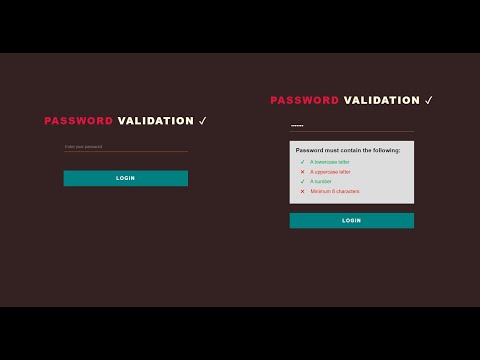 Password Validation | HTML CSS & Javascript Tutorial