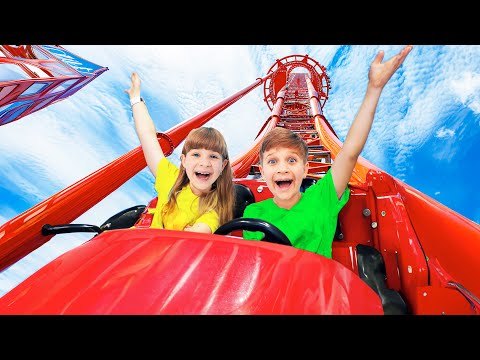 Diana e Roma visitaram o parque temático Ferrari World