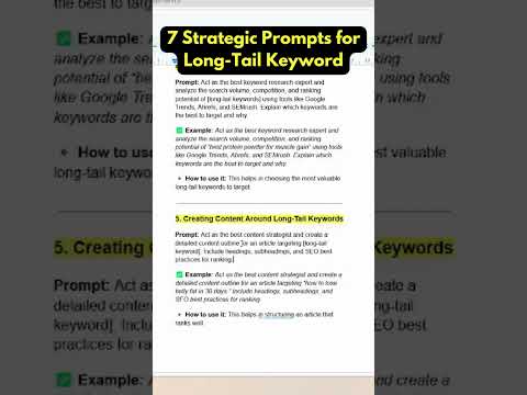 7 Strategic Prompts for Long-Tail Keywords (SEO Growth Hack)