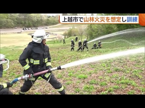 新潟・上越市で“山林火災”想定した訓練　岩手・大船渡市の現場で消火活動に当たった隊員も参加「改めて山火事の怖さ思い知った」 (25/04/25 19:18)