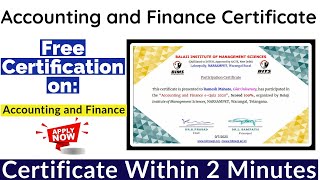 Accounting and Finance Free Certification | Free Certificate #FreeCoursesWithCertificate