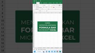 Cara Menghilangkan Formula Bar di Excel | Menyembunyikan Kotak Rumus di Excel