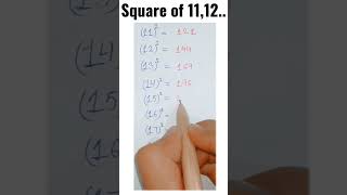 Square of 11,12... [Just Remember] #maths #letsdomath #ytshorts #tricks #study