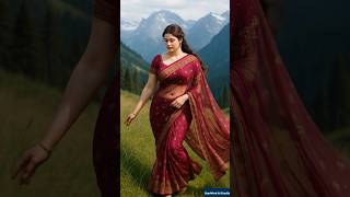 Saree Meets the Mountains: A Breathtaking Fusion of Culture & Nature! ✨