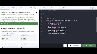 GFG | Problem of the Day : Partition a Linked List around a given value