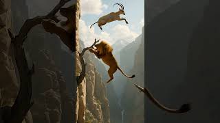 This Goat Just Defied Nature… Mid-Air Lion Fight!
