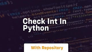 check int in python