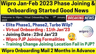 🔴Wipro JAN-FEB Phase Onboarding Joining Started NEW DOJ 23 JAN Elite Turbo Wilp PJP Program Training