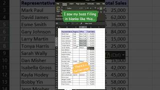 Excel Mastery: Filling Blanks with Precision! 📊✨️ #Datamagic #spreadsheets #excelfansonly #tutorial