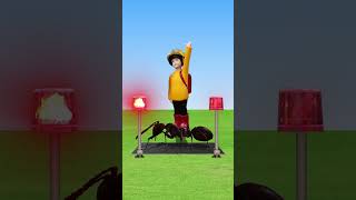 恐竜に乗ったガイコツと追いかける踏切ドール　#Shorts