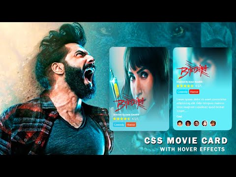 Bhediya Movie Card UI Design in CSS with Cool Hover Effects