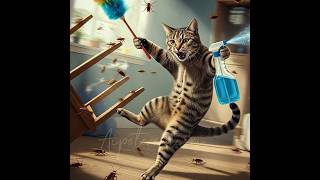 Cockroach gang pulled up — cat wasn’t ready 💀🐱🪳 #BugBattle”#cat #rescue #fyp #shorts #pets
