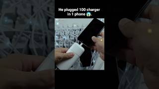 100 Charger power in one iPhone 🤯 credit: @TechRax #shorts #iphone #charger #powerful #experiment
