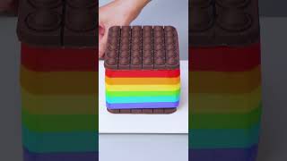 #shorts Rainbow Mousse Cake with Chocolate, Satisfying Video Top Cake #cake #satisfyingcake