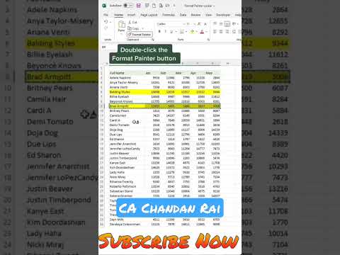 Use of format painter in Excel Multiple Time | Painter #excel #exceltutorial #excelshortcuts #shorts