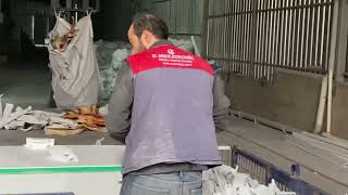 Metal dedektörlü pvc profil kırma sistemi