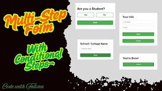 Multi-Step Form with Conditional Logic using HTML & CSS Only | CSS Form UI Design